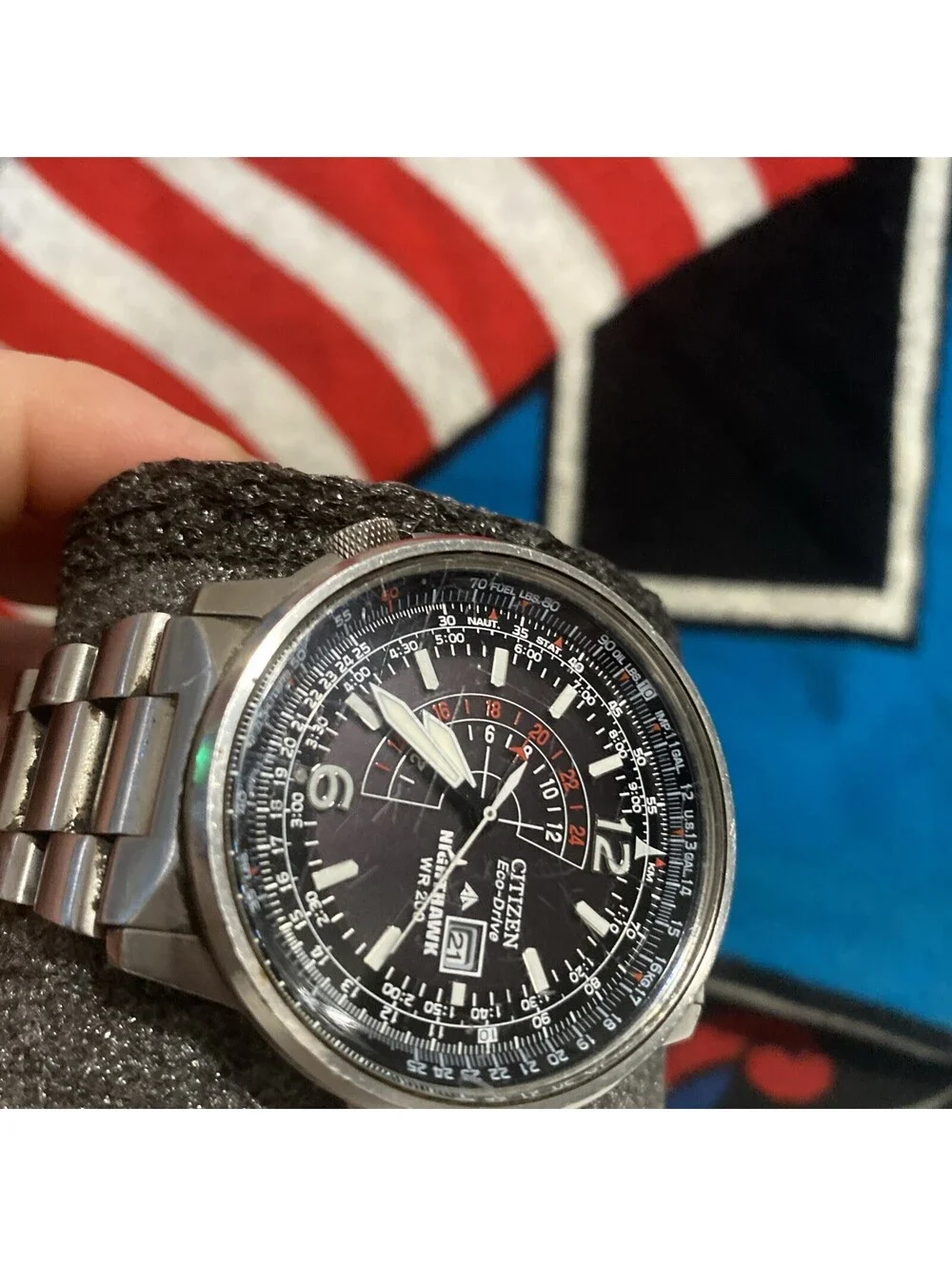 Citizen ECO-DRIVE Promaster Nighthawk Men's Watch #BJ7000-52E Minor Scratches